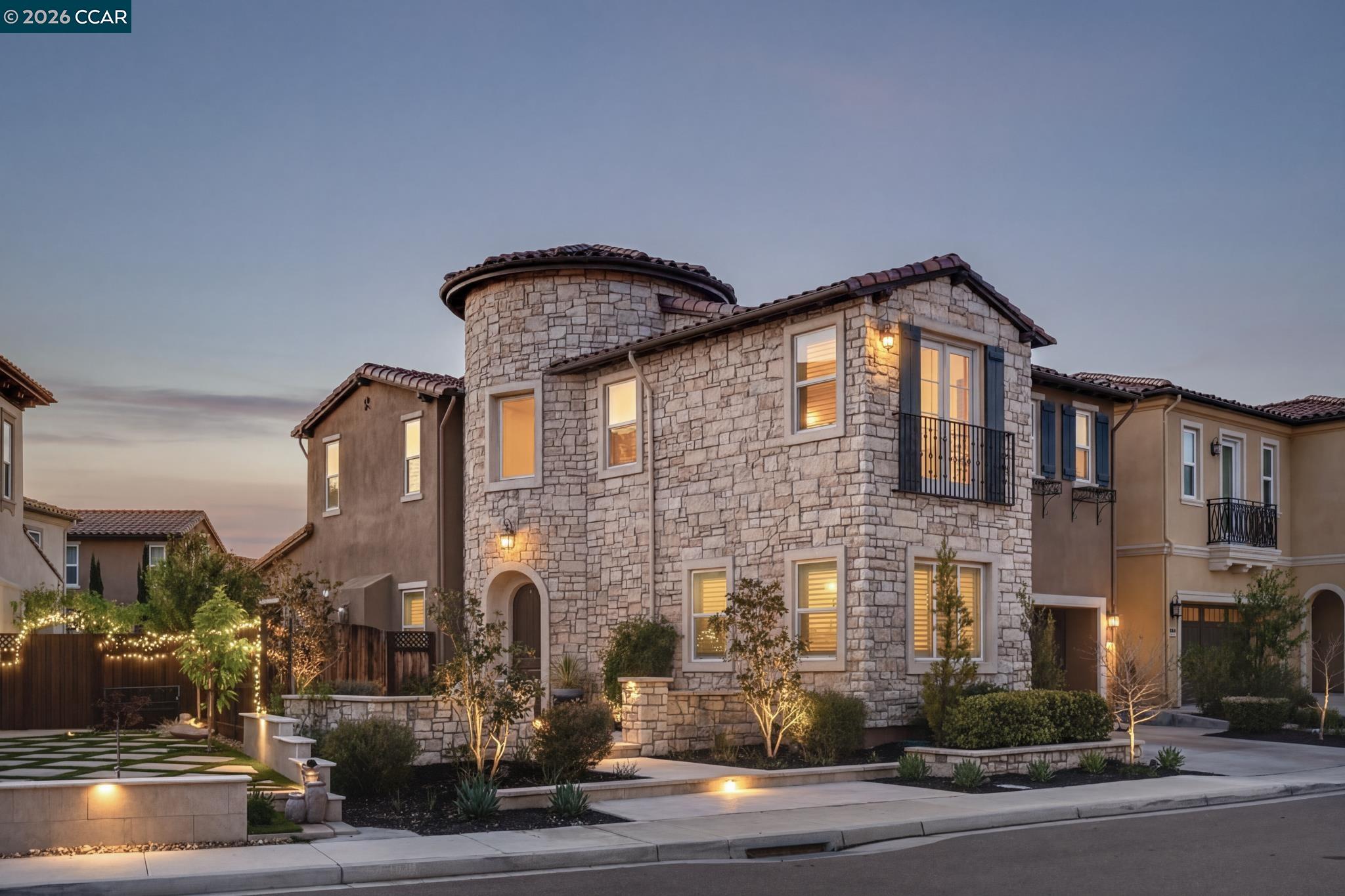 a front view of a house