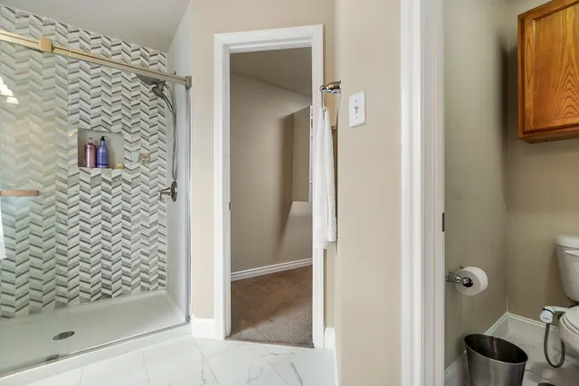 a bathroom with a shower