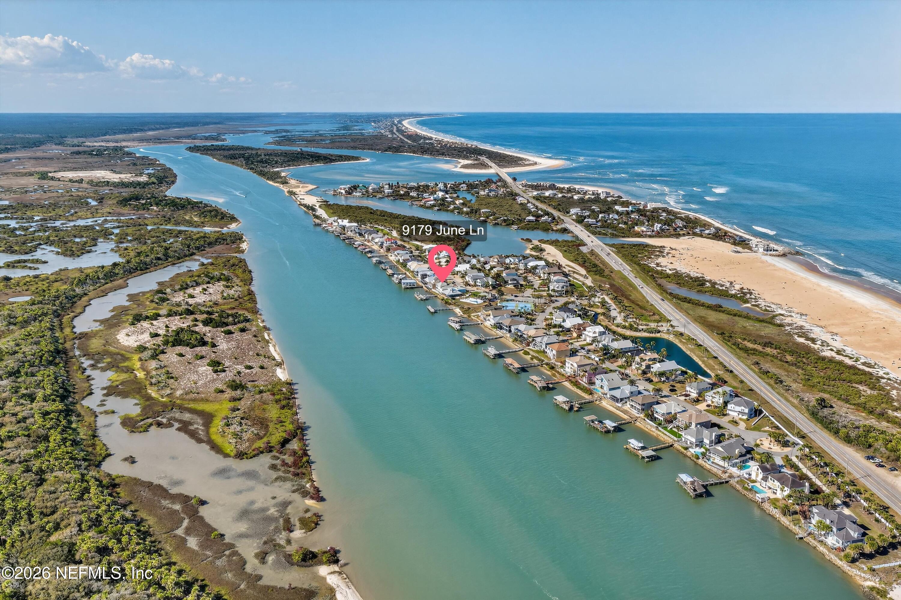 9179 June Lane St. Augustine, FL 32080 - Photo 47 of 56 Aerial View Intracoastal Waterway View