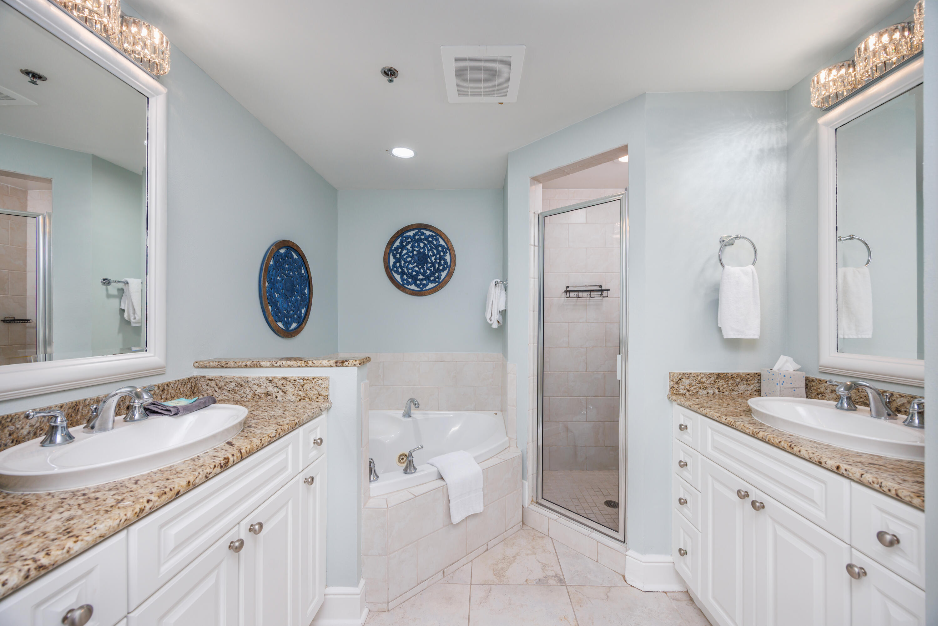 1150 Santa Rosa Boulevard, Unit 421 Fort Walton Beach, FL 32548 - Photo 14 of 46 a bathroom with a granite countertop sink mirror and toilet