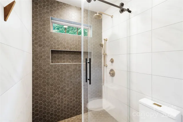 a bathroom with a shower