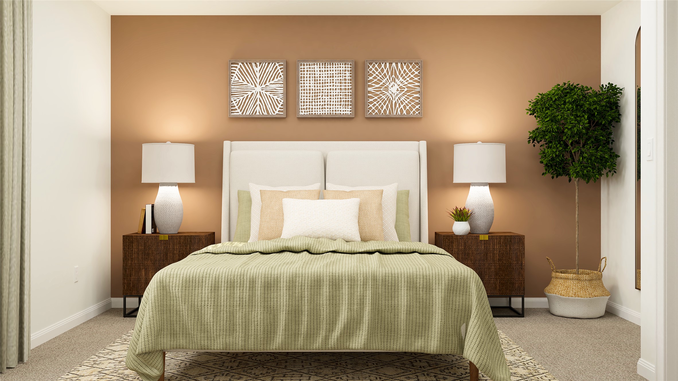 18009 Prairie Falcon Way Pflugerville, TX 78660 - Photo 5 of 26 a bedroom with a bed and a potted plant