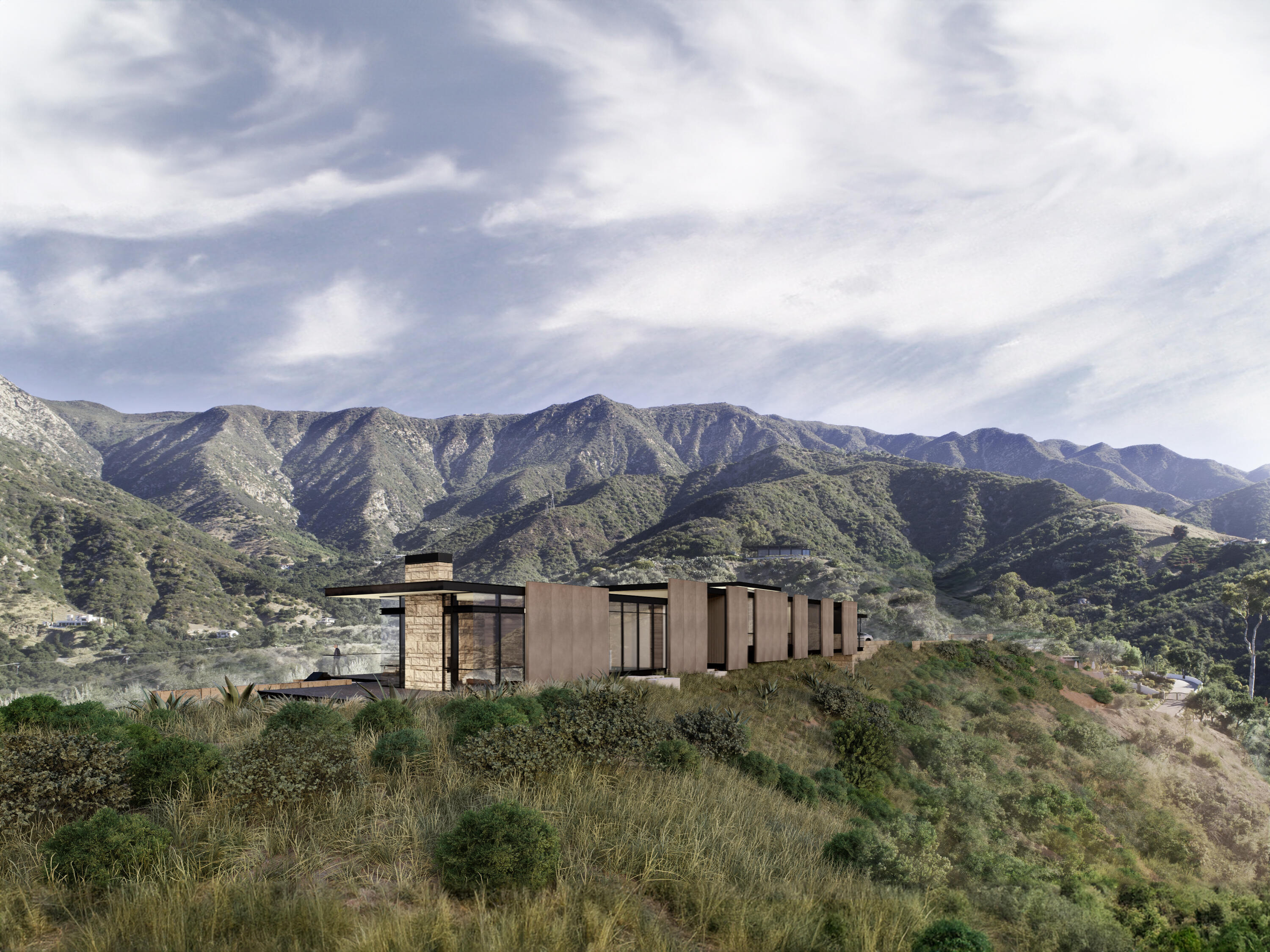 838 Toro Canyon Road Santa Barbara, CA 93108 - Photo 26 of 28 a view of a house with a mountain in the background