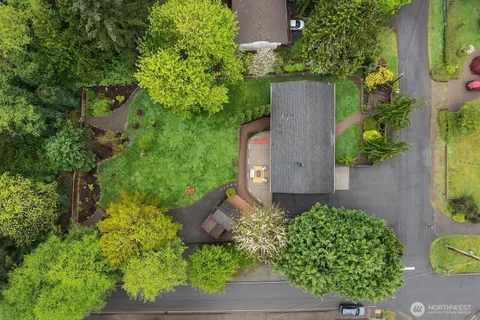 an aerial view of a house