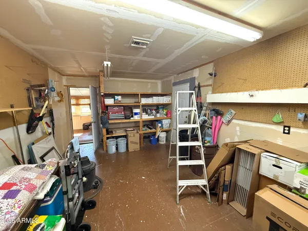 a room with storage and utility
