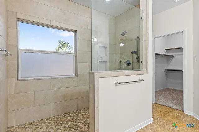 a bathroom with a shower