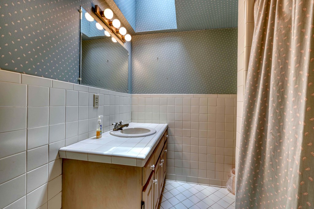 2350 Dial Road Blue Ridge, GA 30513 - Photo 36 of 76 a bathroom with a sink and a mirror