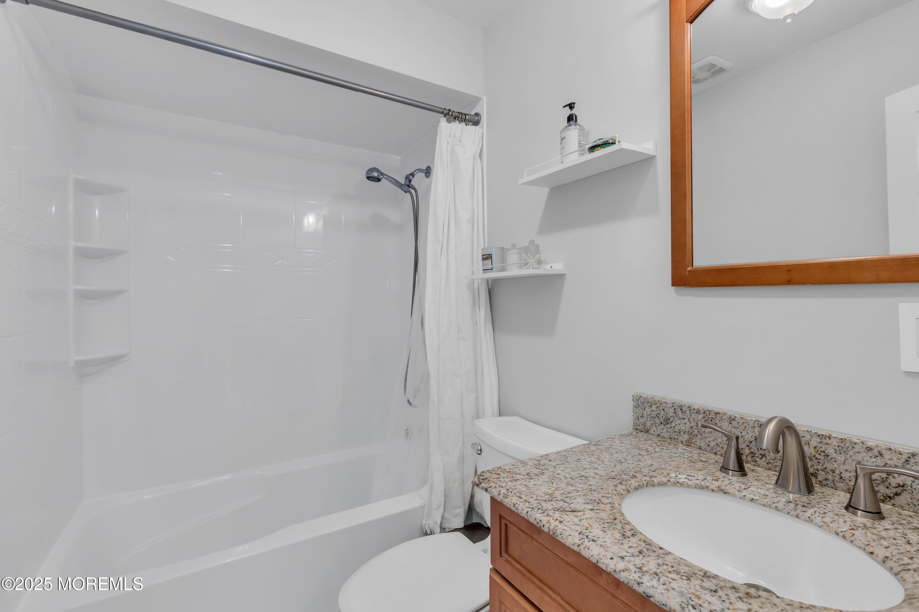 8 Allston Street Red Bank, NJ 07701 - Photo 33 of 64 a bathroom with a granite countertop sink toilet and shower