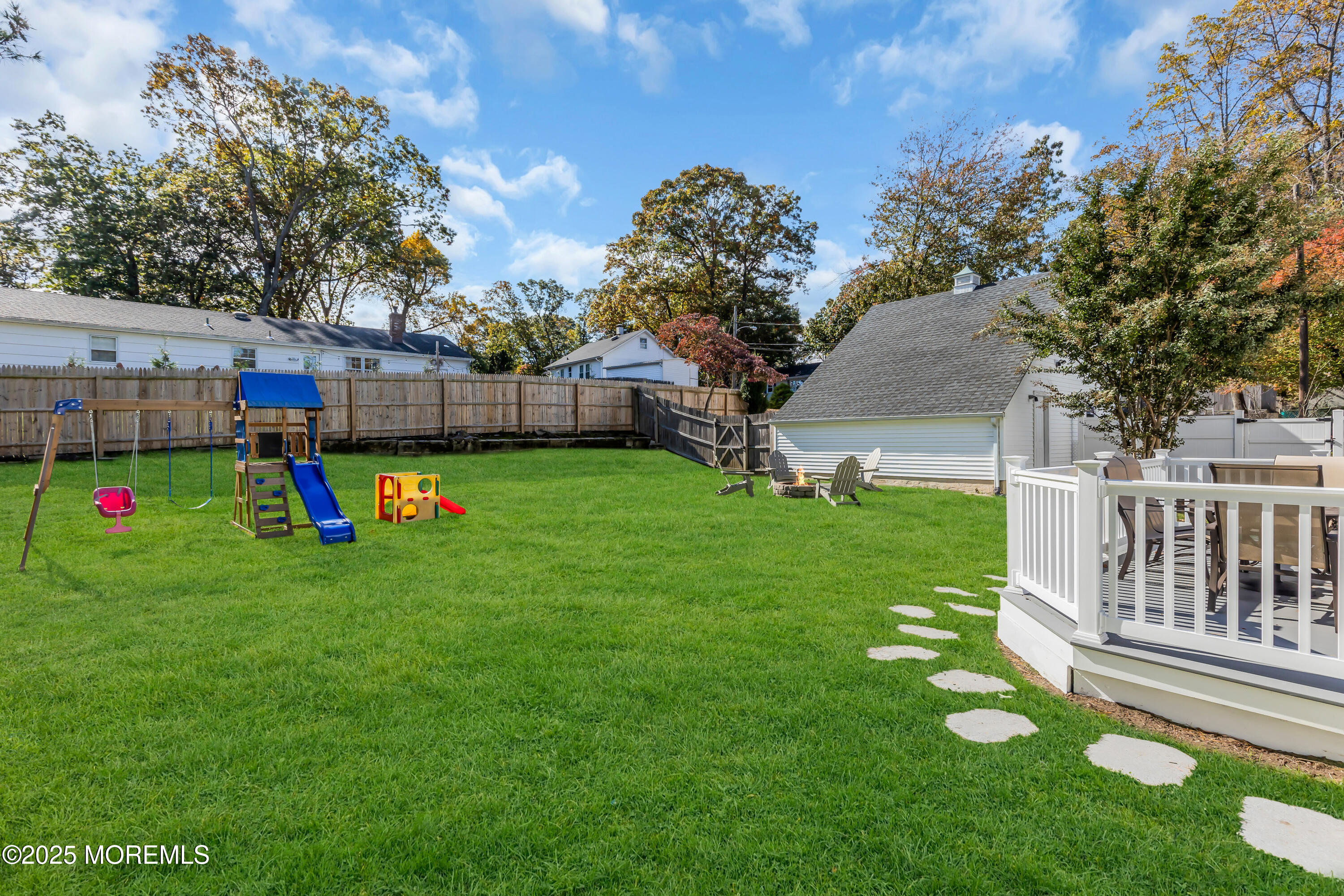 8 Allston Street Red Bank, NJ 07701 - Photo 54 of 64 a view of a backyard with swimming pool and deck