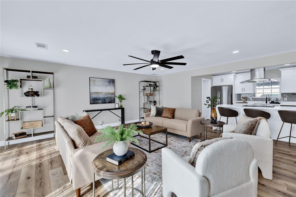 a living room with furniture