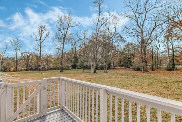 a view of a yard with trees