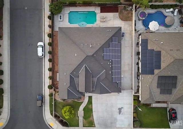 an aerial view of a house