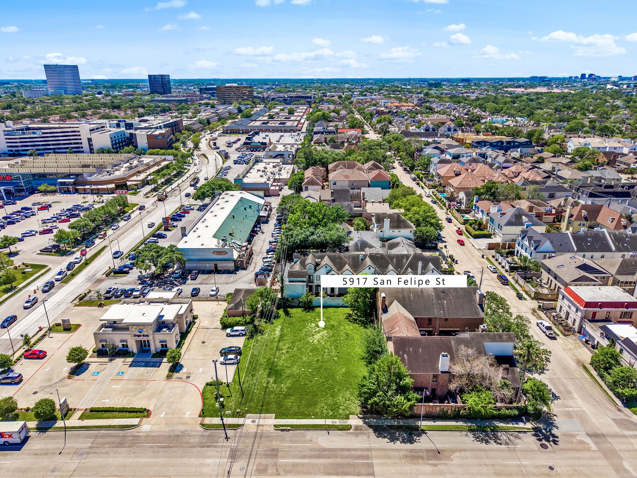 an aerial view of a city