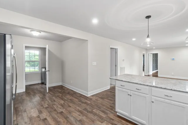a view interior of a house and kitchen view