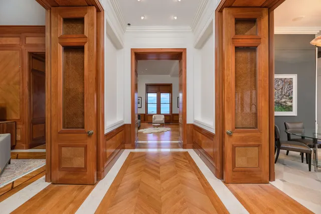 a view of a balcony with city