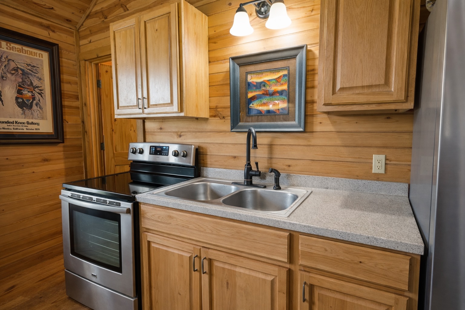 6980 Doss-Spring Creek Road Fredericksburg, TX 78624 - Photo 6 of 20 Kitchen in Main Cabin. Virtually staged.