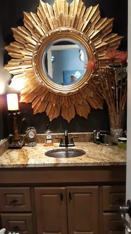 a room with furniture and a fireplace