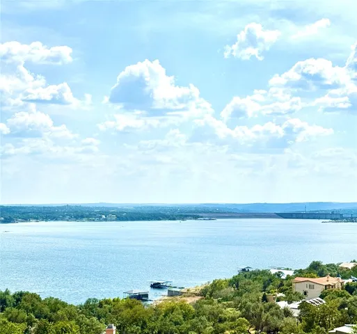 a view of a lake and mountain in the back