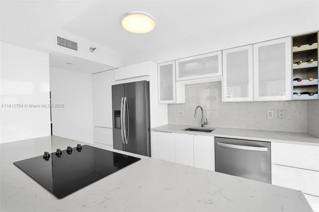 a view of a lake with a city