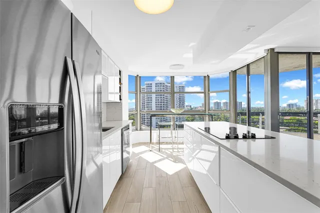 a view of a city with tall buildings