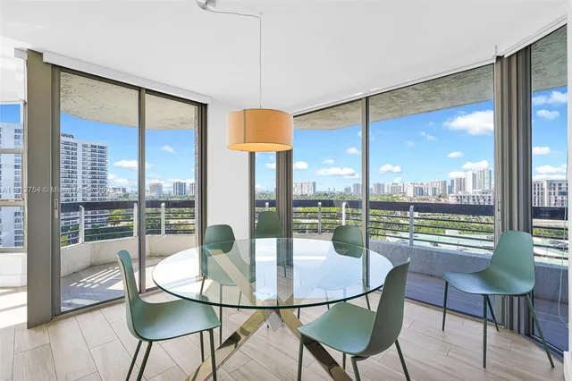 a dining room with furniture