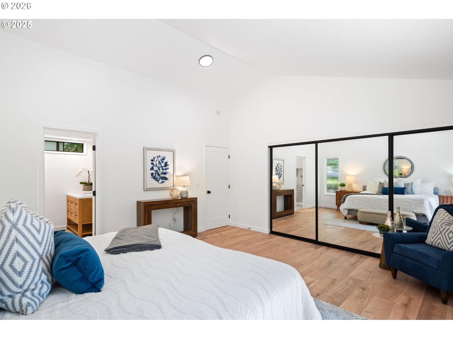 2 Falstaff Lake Oswego, OR 97035 - Photo 32 of 39 a bedroom with a large bed and a balcony