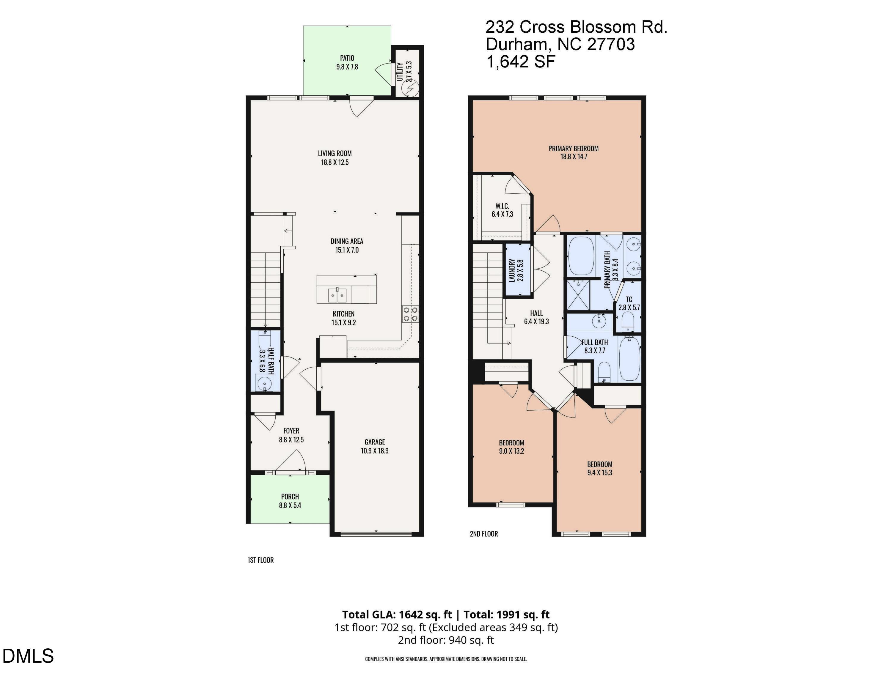232 Cross Blossom Road Durham, NC 27703 - Photo 37 of 37 a picture of a floor plan