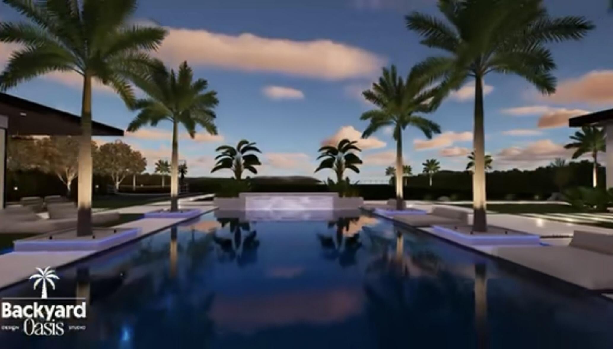 20060 Southeast Bridgewater Drive Jupiter, FL 33458 - Photo 65 of 68 a view of a swimming pool with lounge chair and palm trees