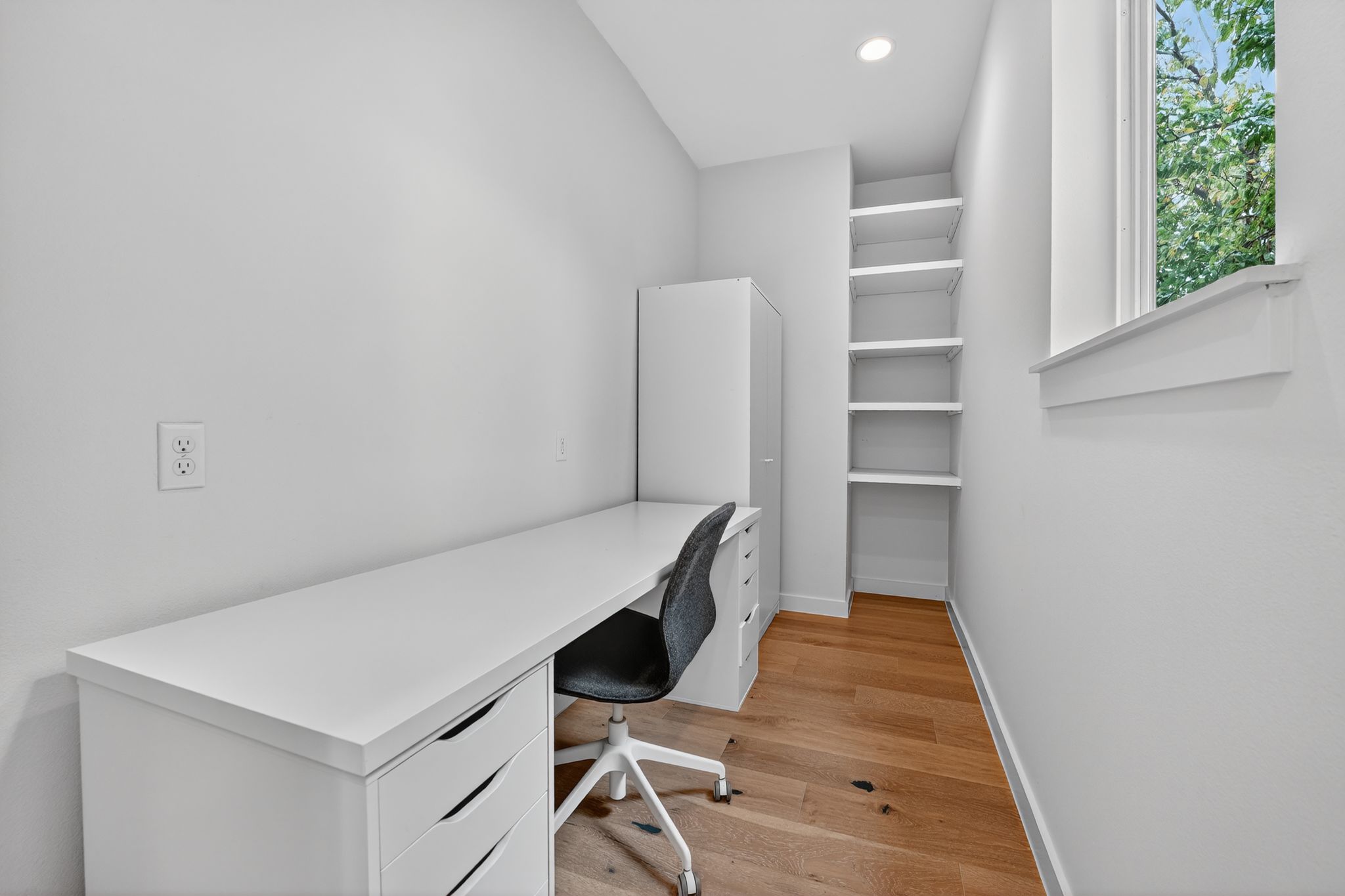 2301 Bluebonnet Lane, Unit 5 Austin, TX 78704 - Photo 15 of 26 Unfurnished office with light wood finished floors and recessed lighting