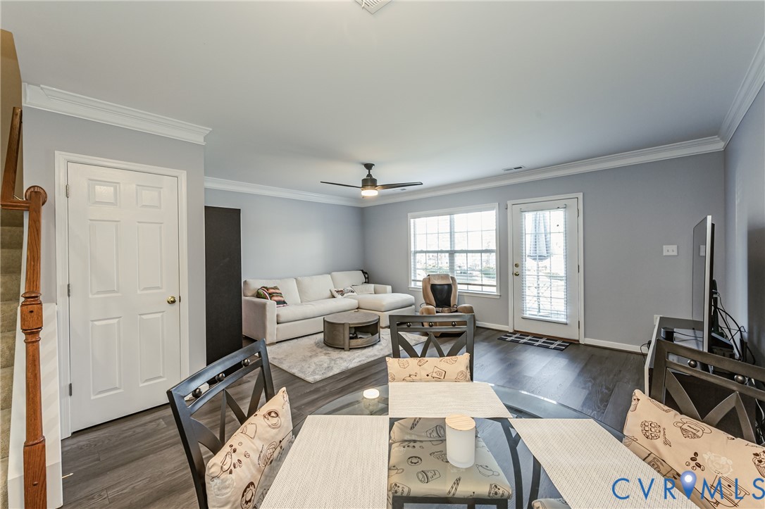 4070 Trisha Trail Midlothian, VA 23112 - Photo 11 of 40 Living room featuring dark wood-type flooring, orn