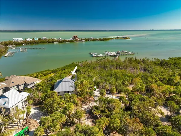 a view of a lake with a beach