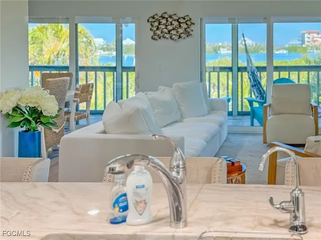 a living room with a couch and a table