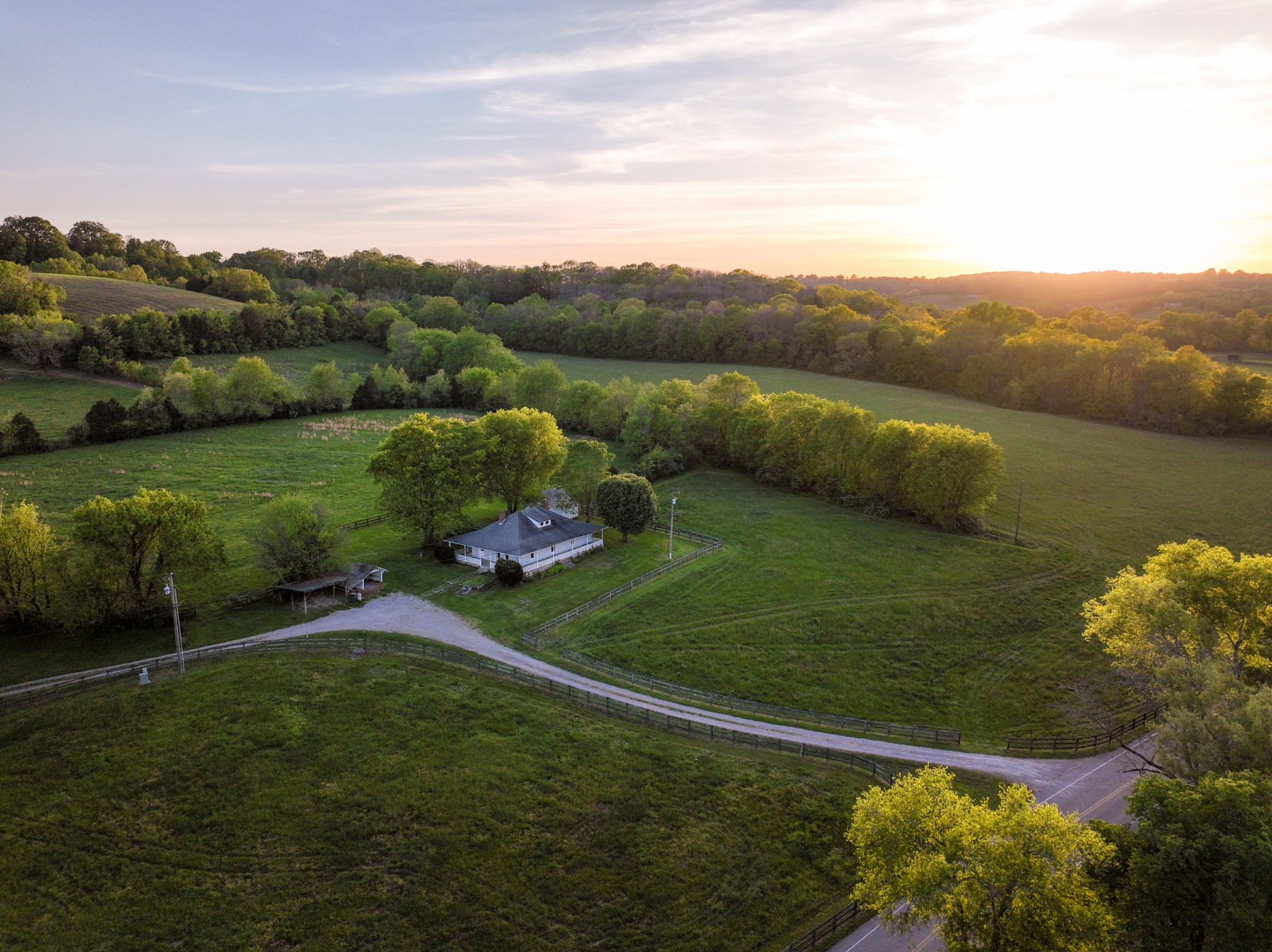 a view of a golf course with a lake