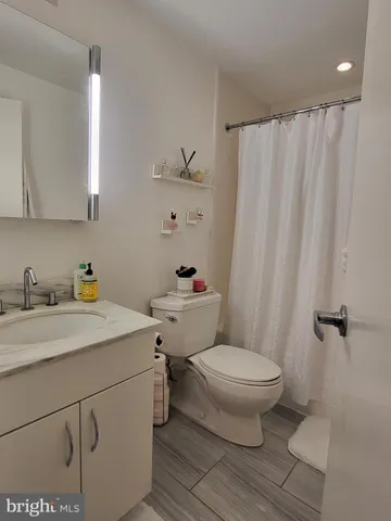 a bathroom with a sink a toilet and a shower
