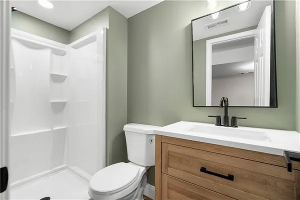 a bathroom with a shower