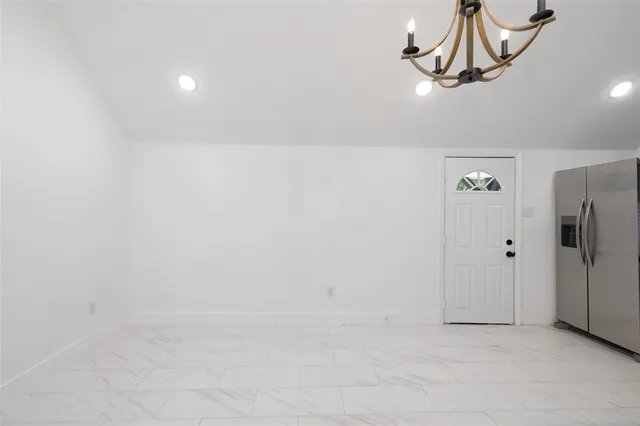 a view of a room with racks on the wall