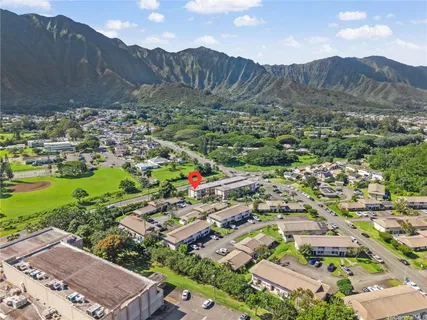 a view of city and mountain