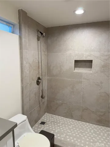 a bathroom with a shower