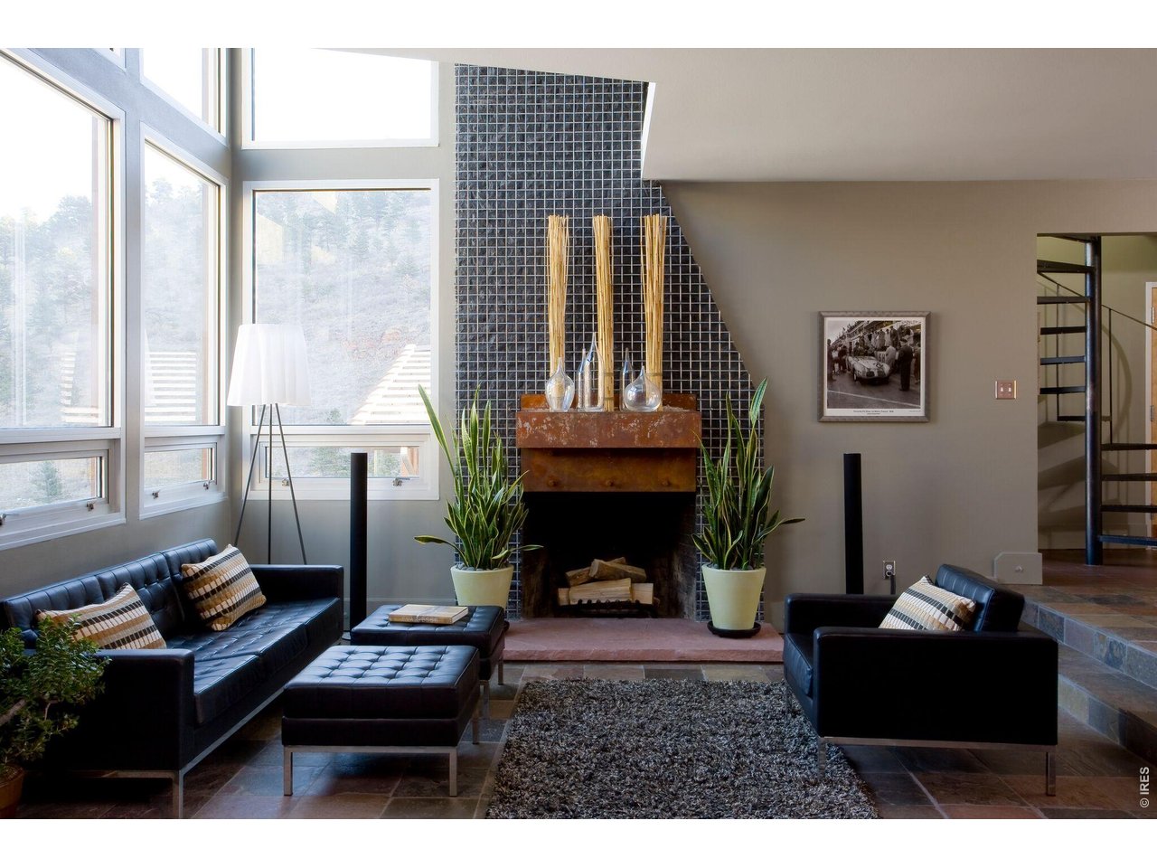 6709 Olde Stage Road Boulder, CO 80302 - Photo 15 of 44 Living room with fireplace from photo shoot for the article