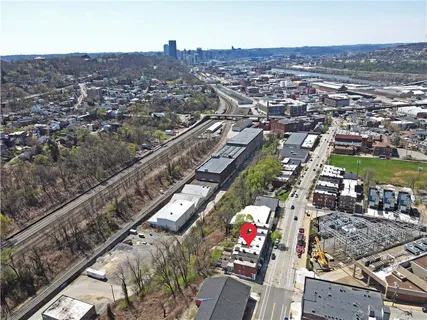 an aerial view of a city