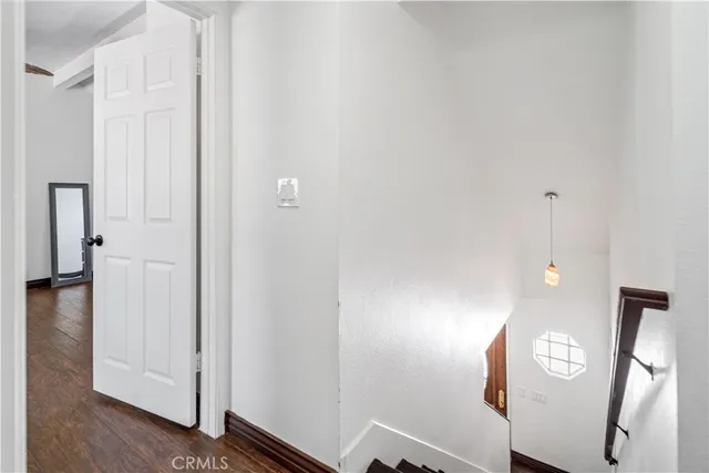 a view of a hallway with elevator