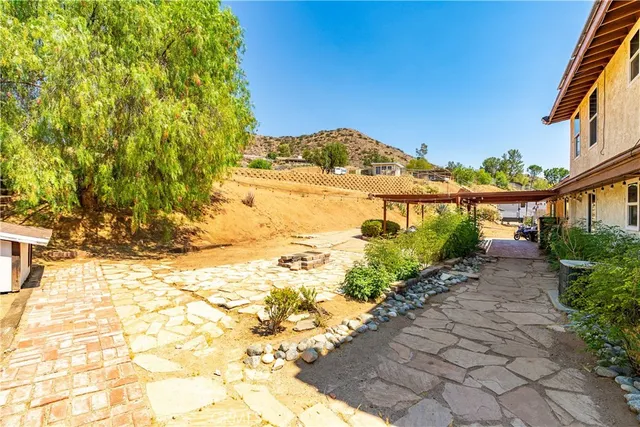 a view of a lake with a mountain in the background