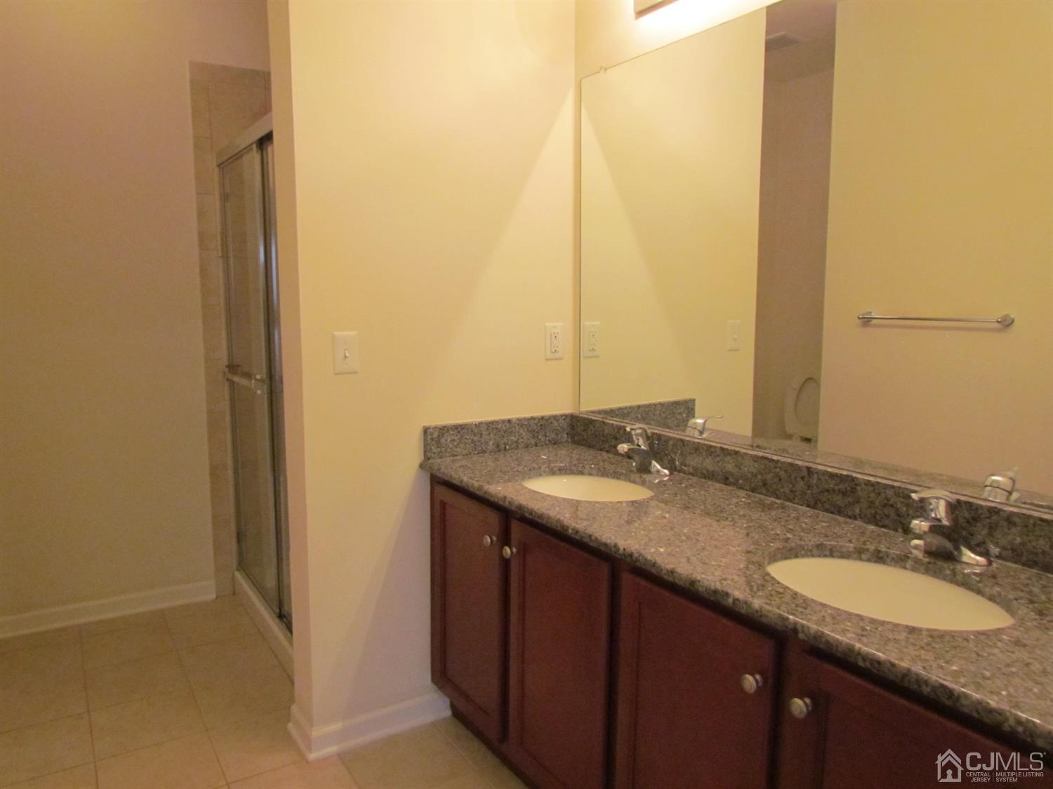 746 Strassle Way South Plainfield, NJ 07080 - Photo 15 of 25 a bathroom with a granite countertop sink and a mirror