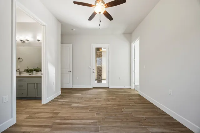 a view of an empty room and window