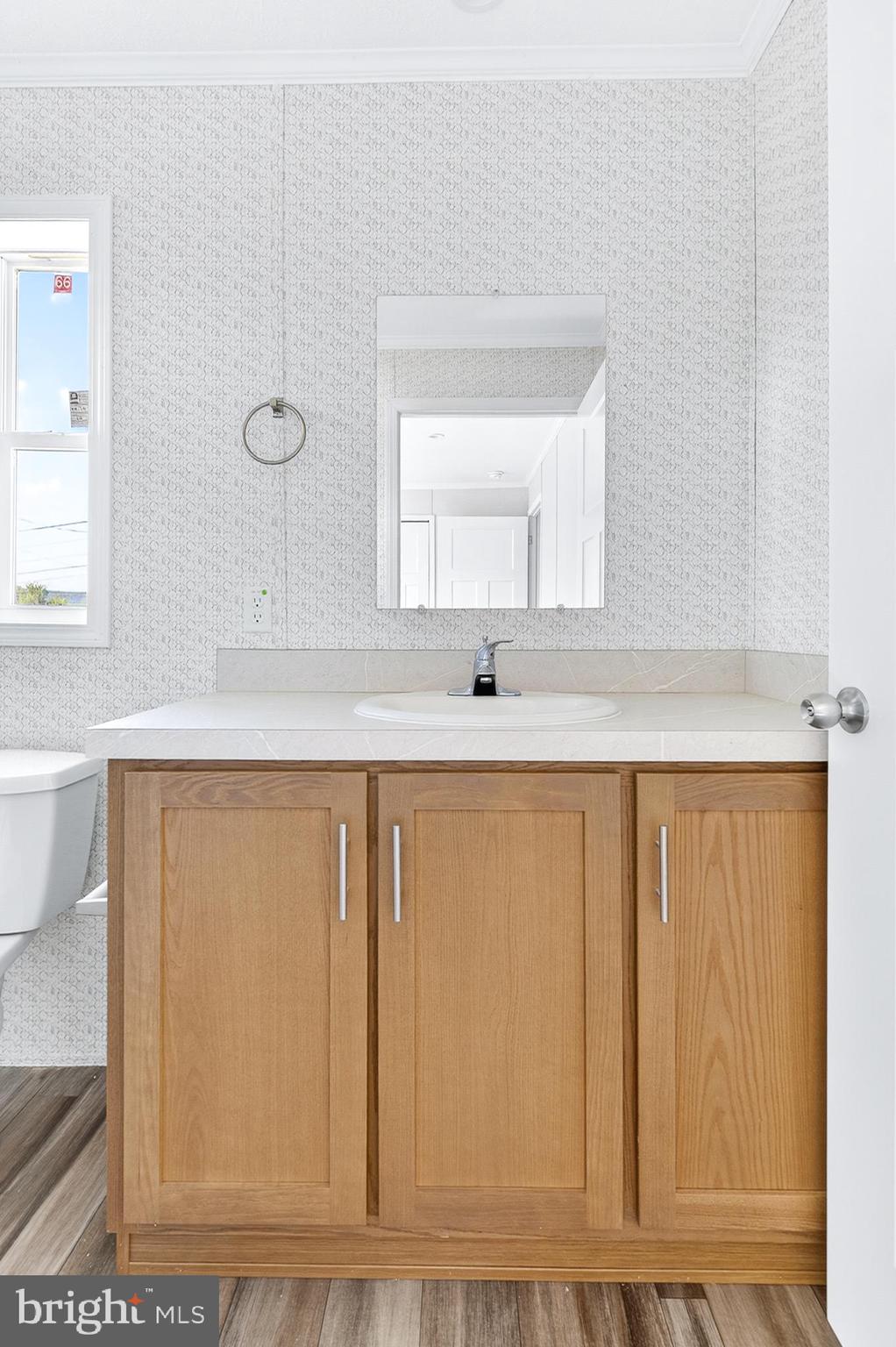 313 Bordic Road Reading, PA 19606 - Photo 11 of 27 a bathroom with a sink a mirror and a window