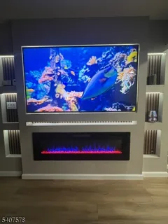 a view of a red door and an umbrella