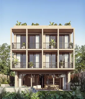 a view of a building with large windows