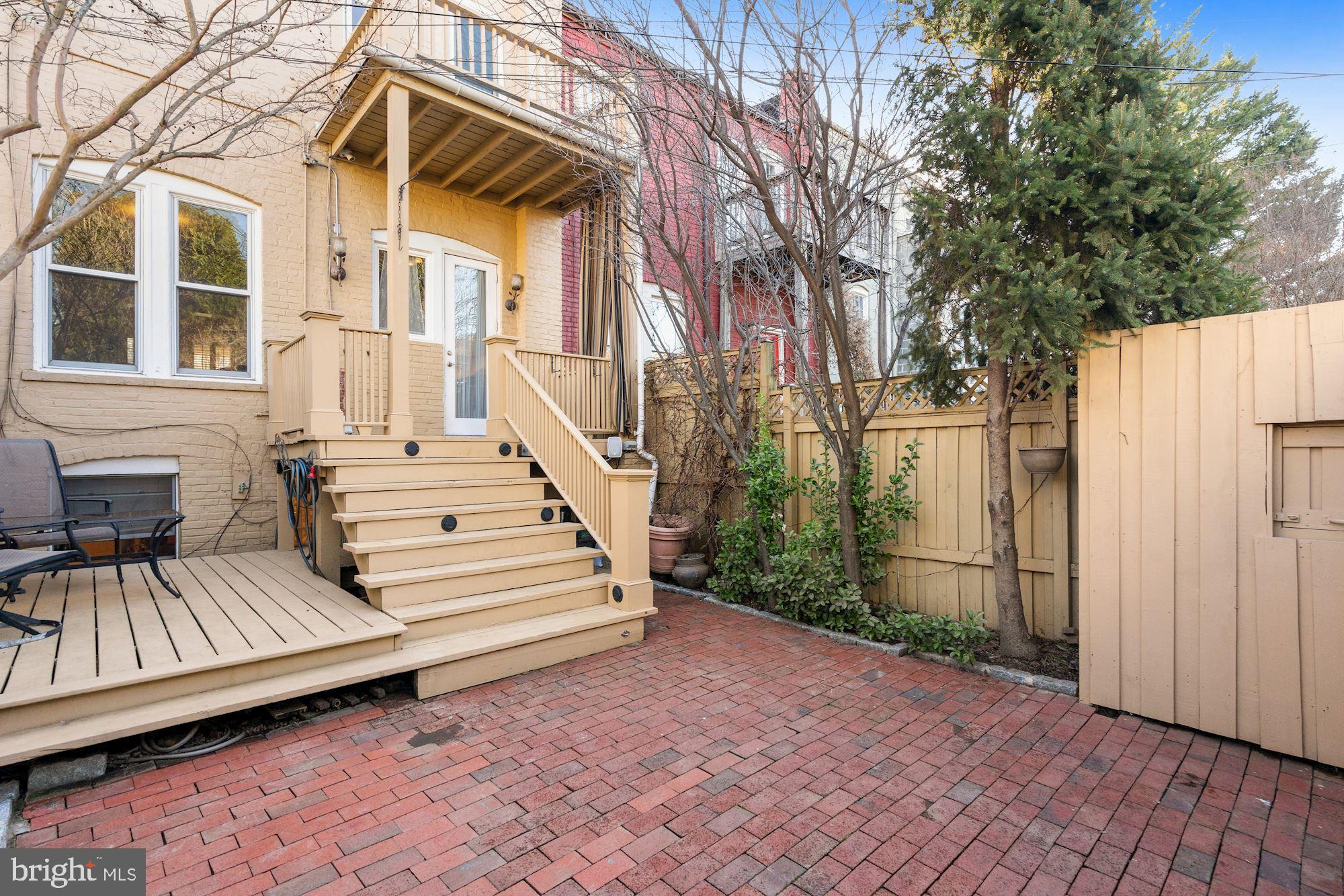 Fenced in backyard with patio. Great for hosting!