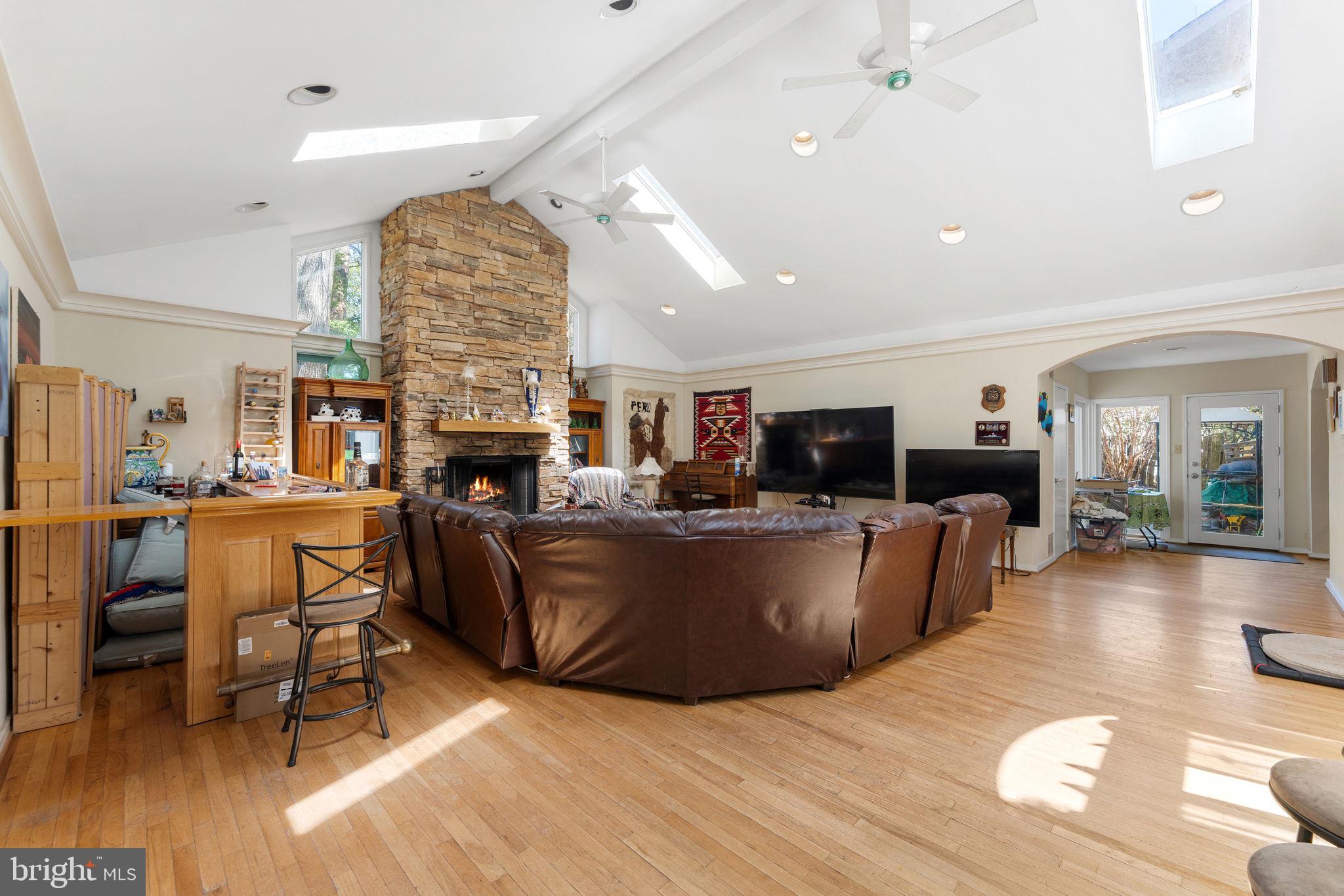 8610 Clydesdale Road Springfield, VA 22151 - Photo 11 of 42 Family room with floor to ceiling stone fireplace