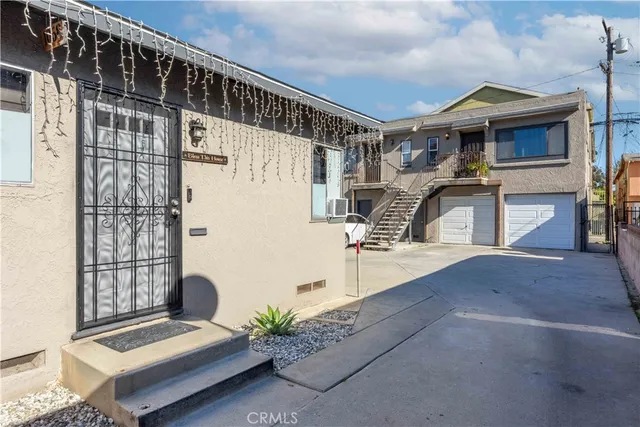 a view of a house with a garage